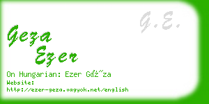 geza ezer business card